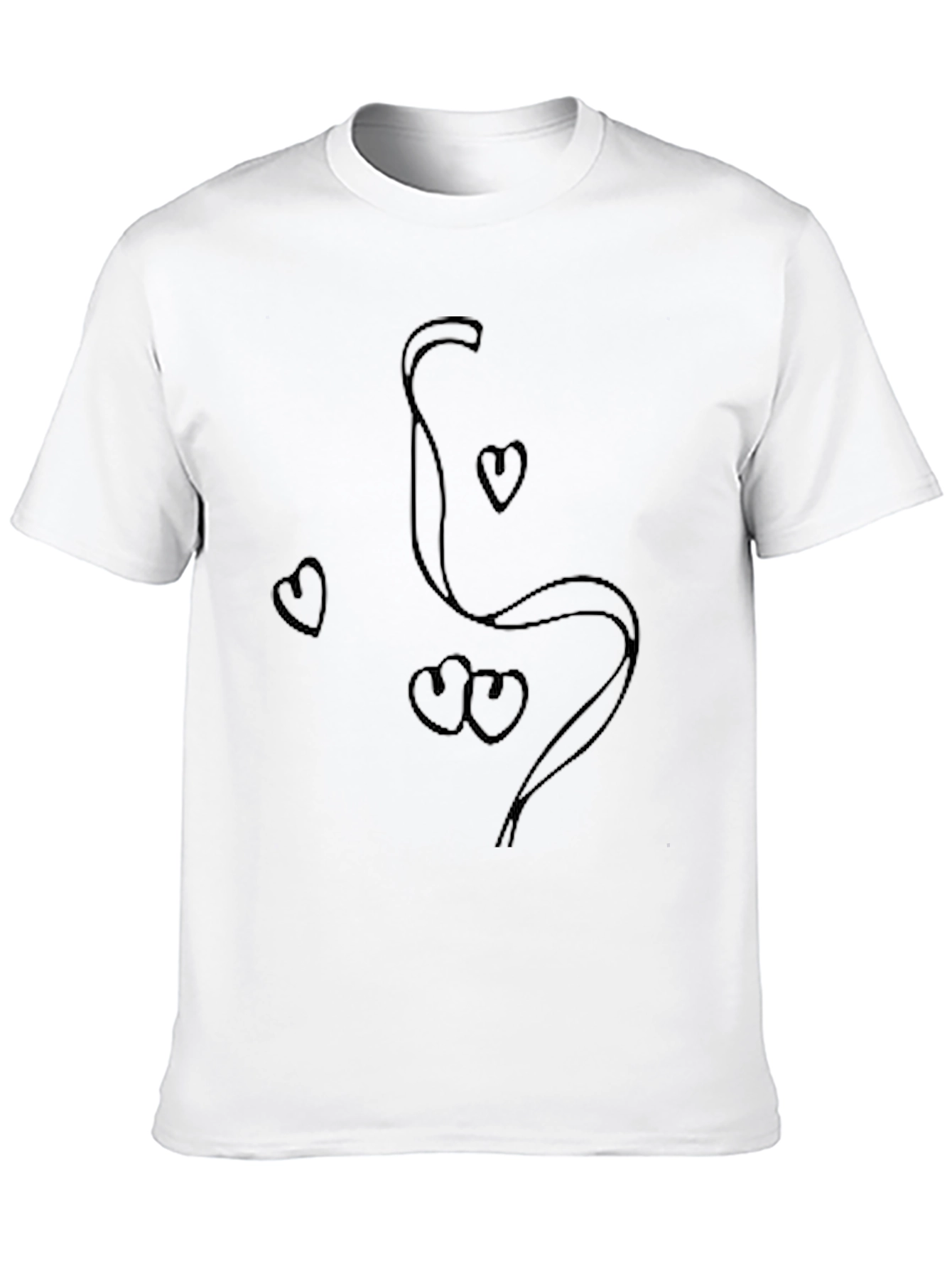 Heart Doodle Graphic Black T-Shirt