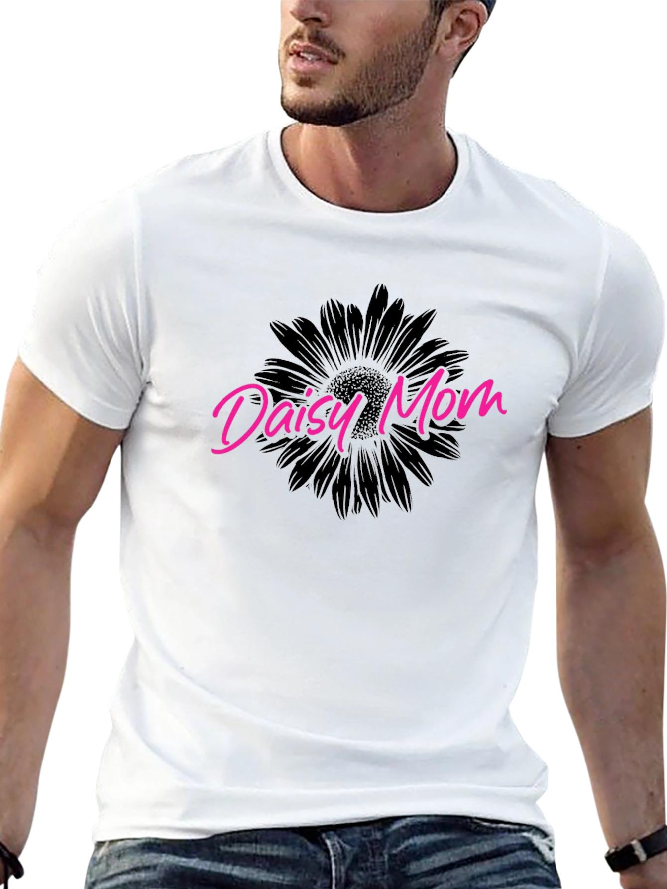 Daisy Mom T-Shirt - Black Floral Tee