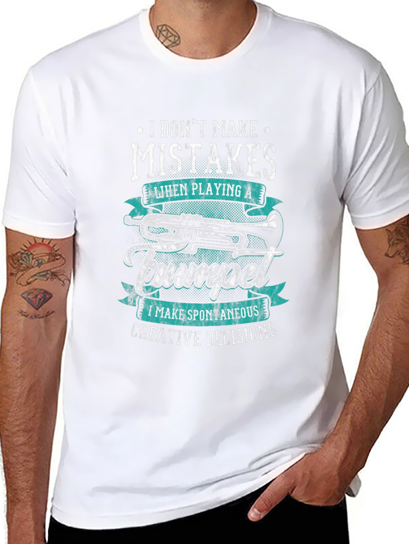 Trumpet Player T-Shirt: No Mistakes Creative Decisions