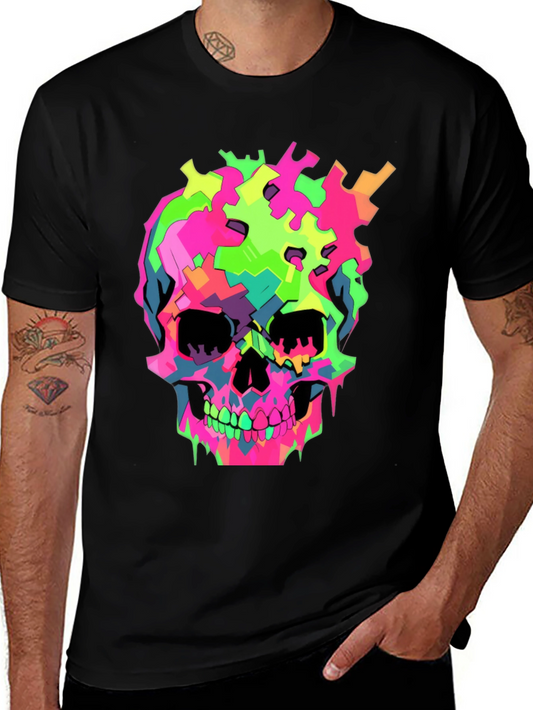 Colorful Skull Graphic T-Shirt - Bold Design