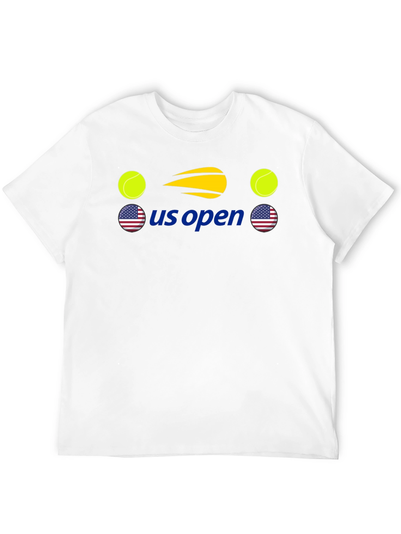 US Open Tennis Graphic Tee - Black Cotton T-Shirt