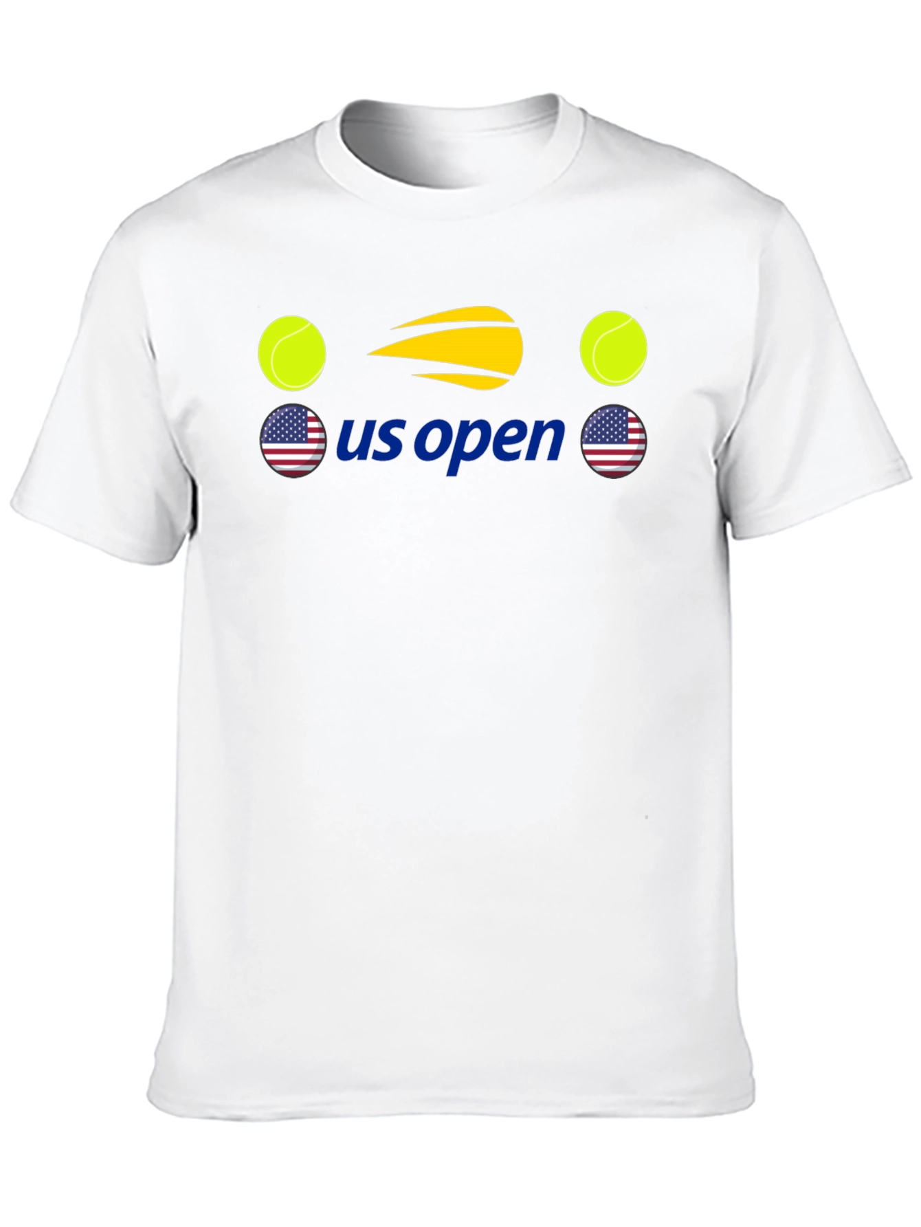 US Open Tennis Graphic Tee - Black Cotton T-Shirt