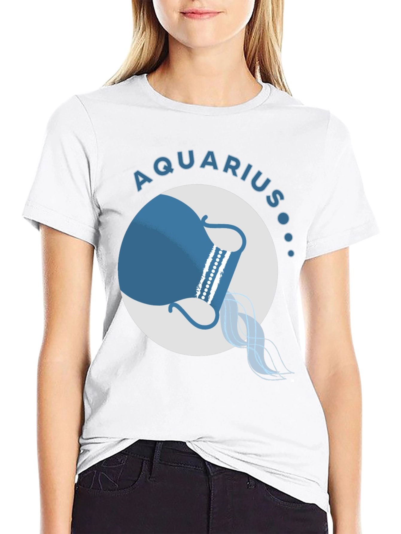 Aquarius Zodiac Sign Black T-Shirt