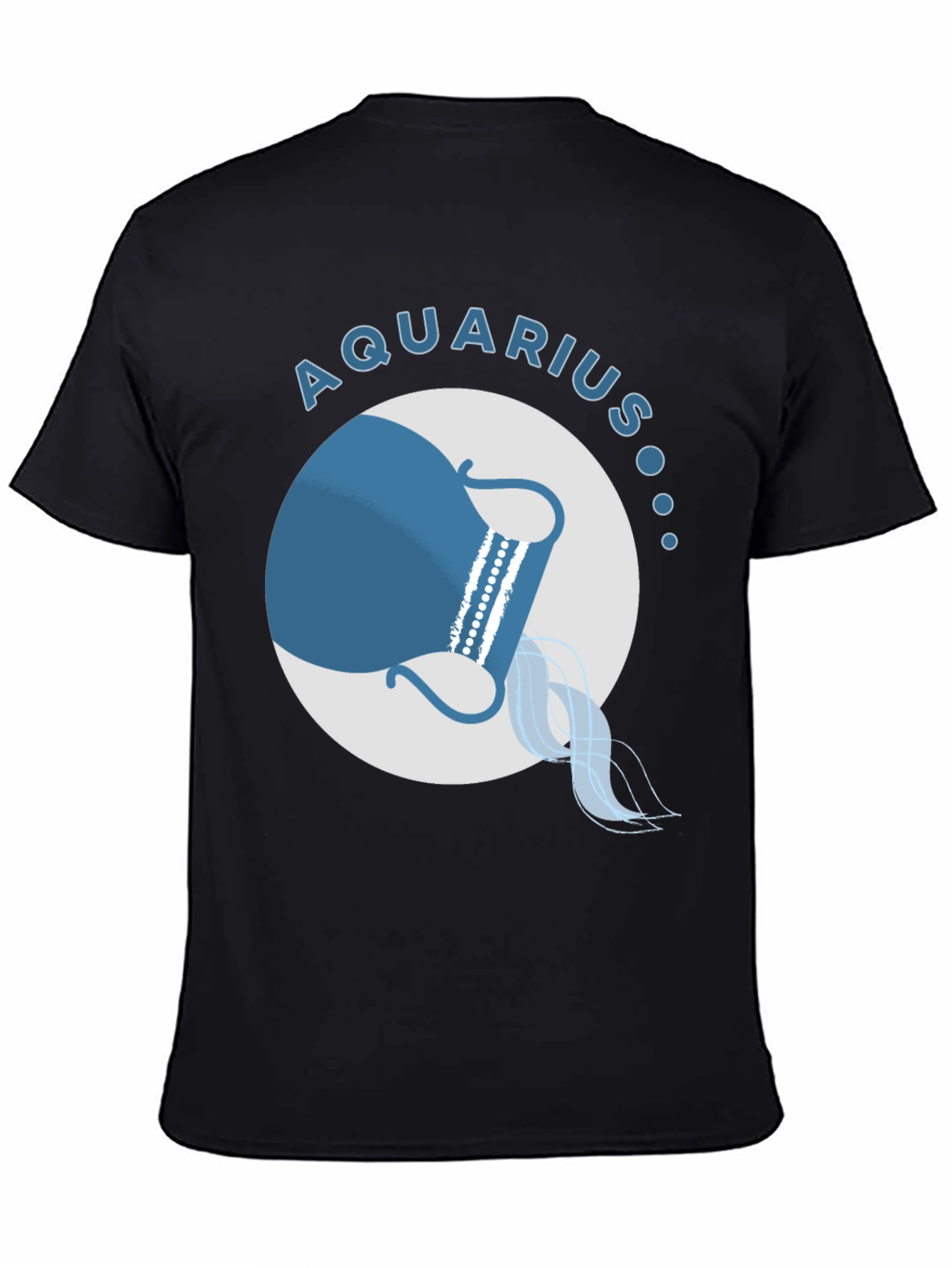 Aquarius Zodiac Sign Black T-Shirt