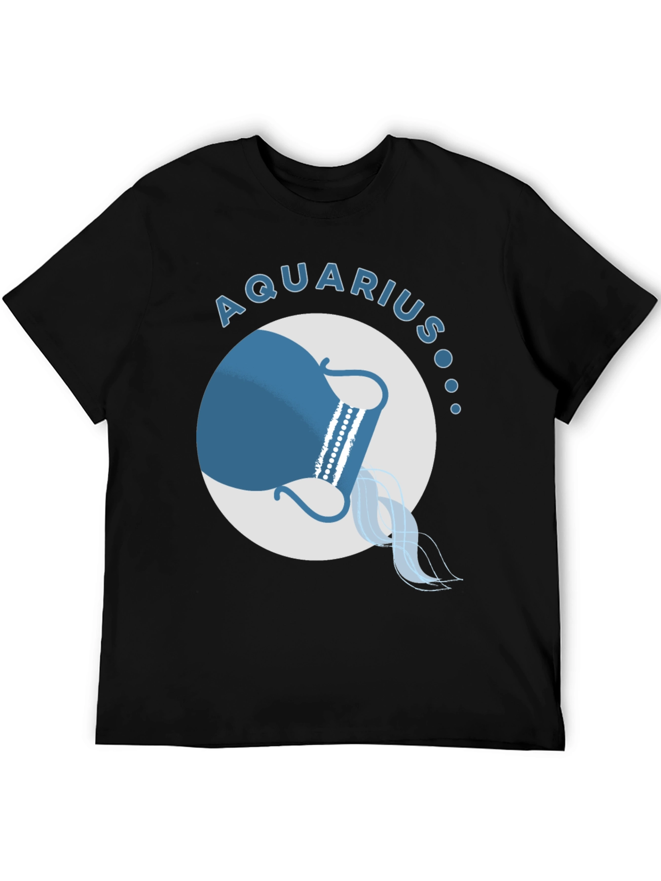 Aquarius Zodiac Sign Black T-Shirt