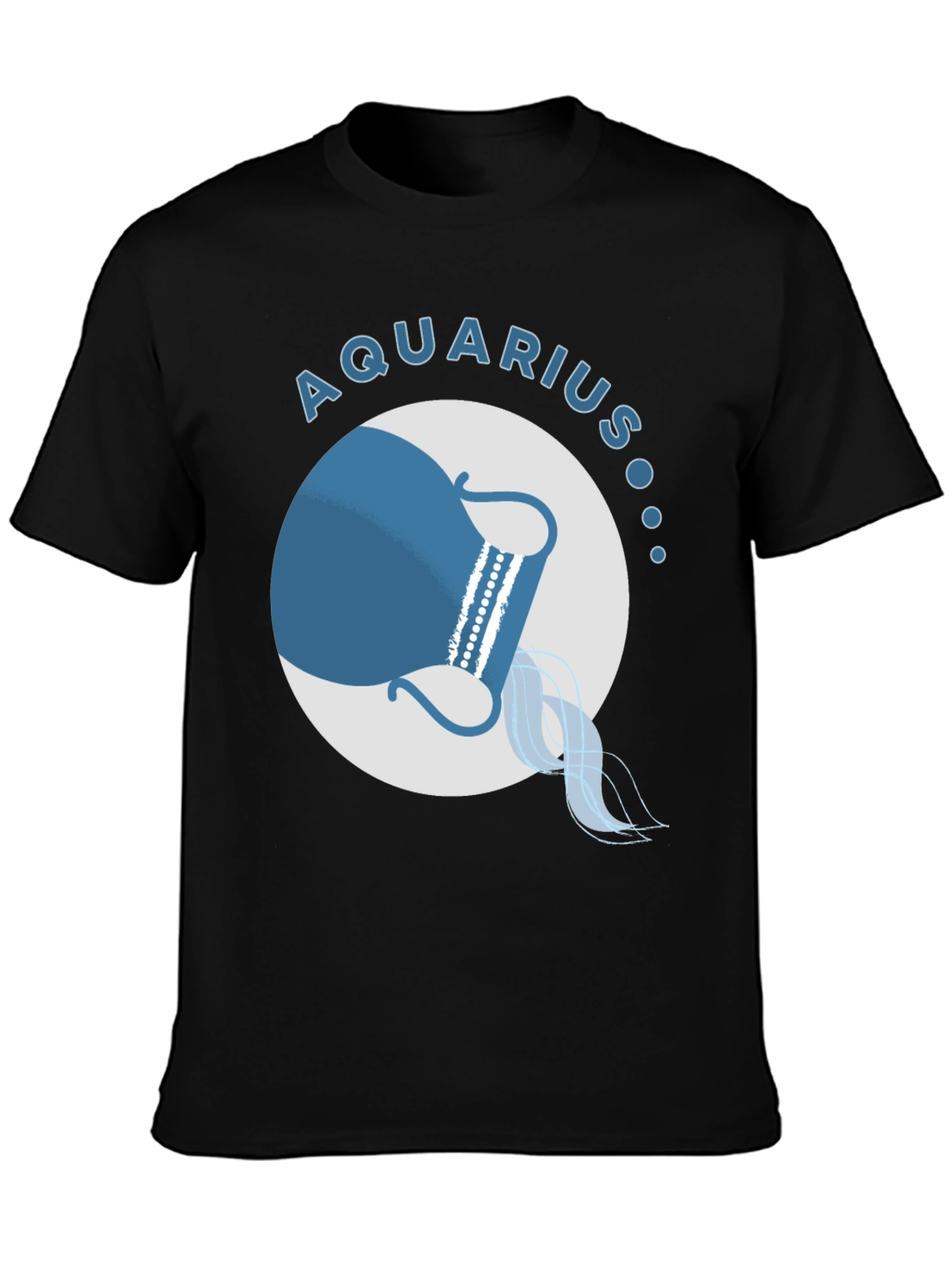 Aquarius Zodiac Sign Black T-Shirt