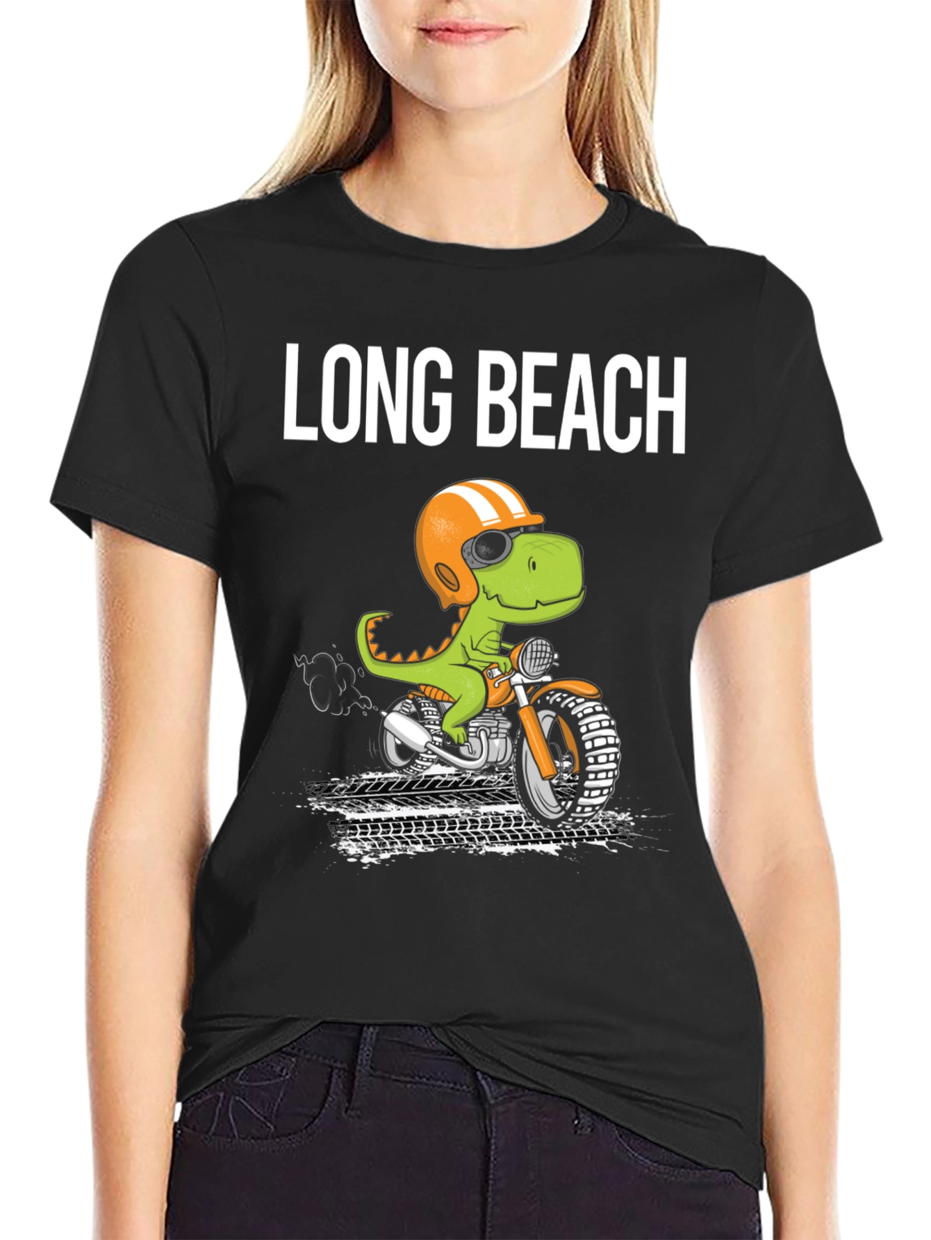 Long Beach Dino Motorcycle T-Shirt