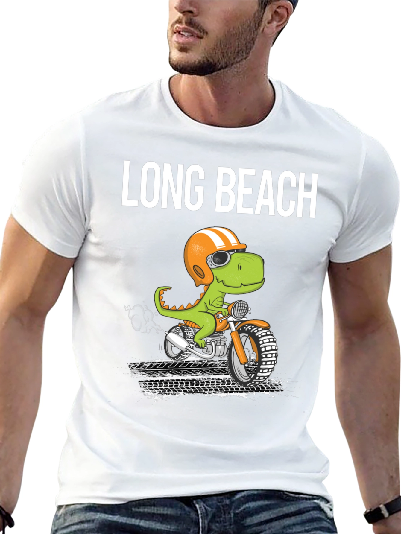Long Beach Dino Motorcycle T-Shirt