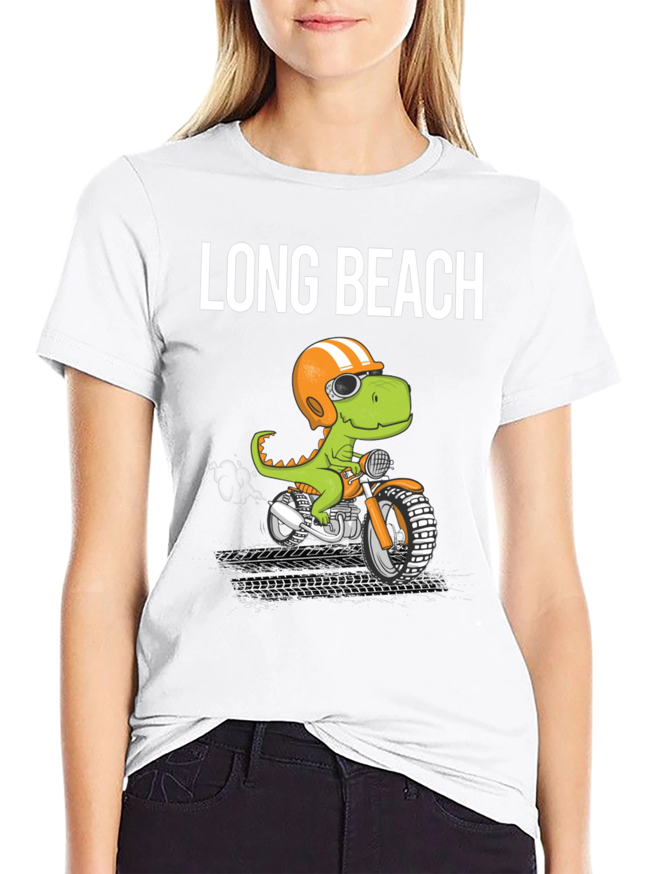 Long Beach Dino Motorcycle T-Shirt