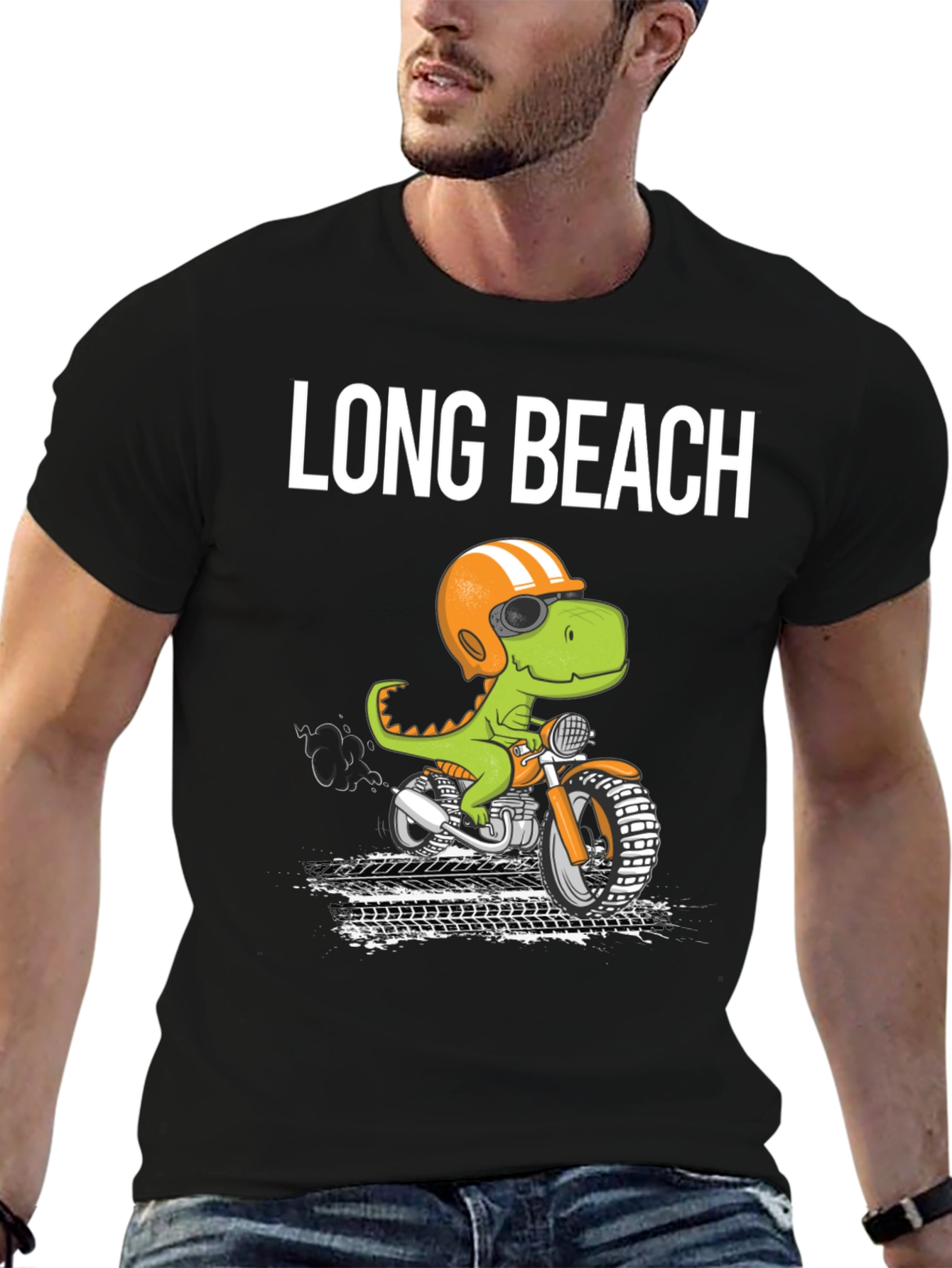 Long Beach Dino Motorcycle T-Shirt