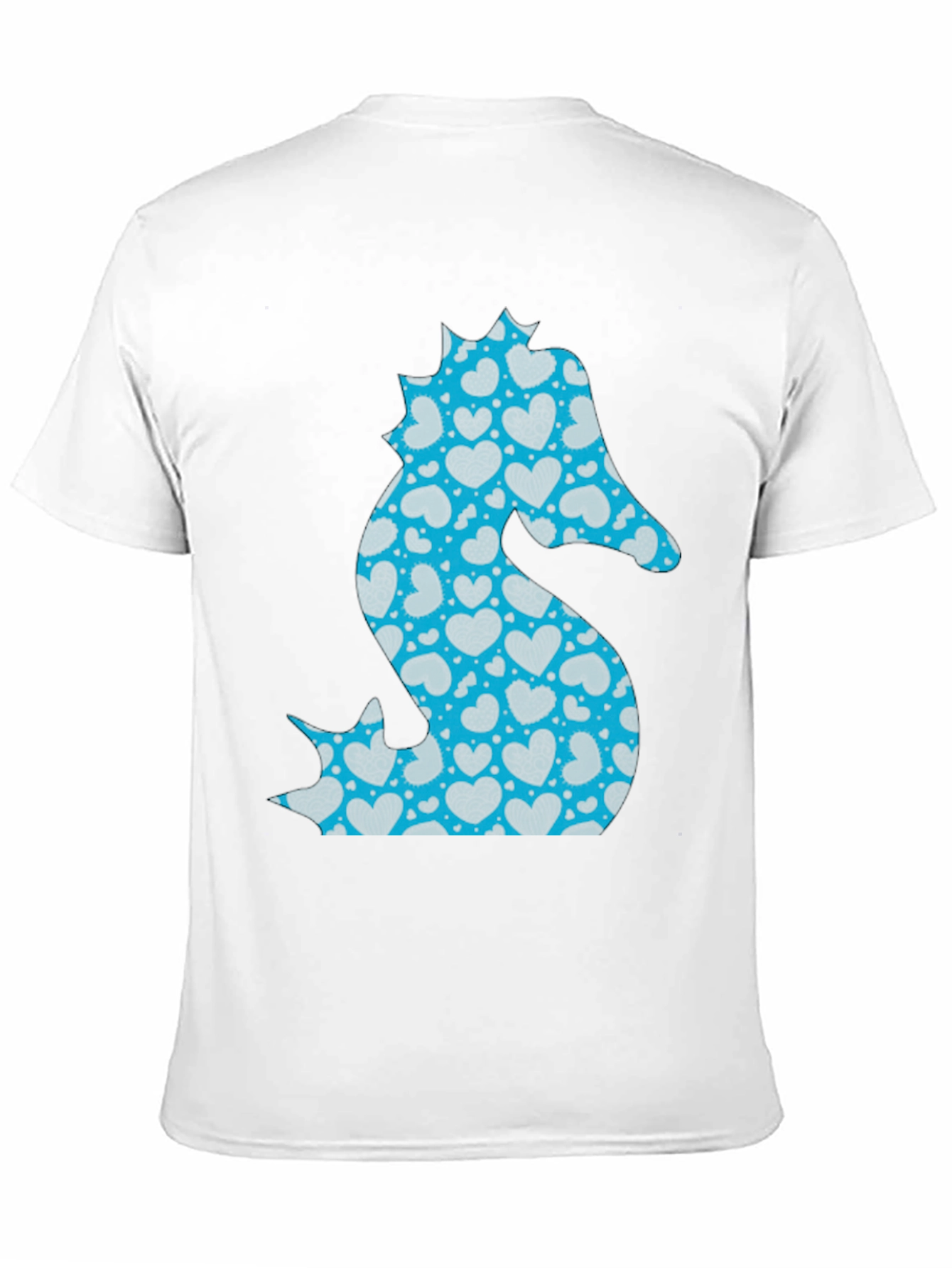 Heart Seahorse Graphic Tee - Black Casual Shirt