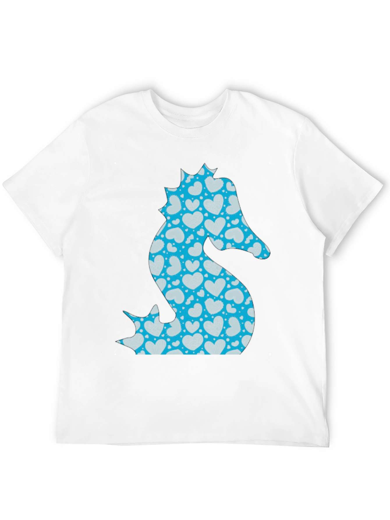 Heart Seahorse Graphic Tee - Black Casual Shirt