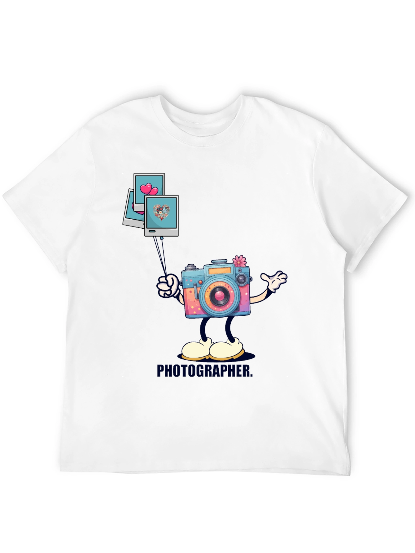 Cartoon Camera Graphic T-Shirt