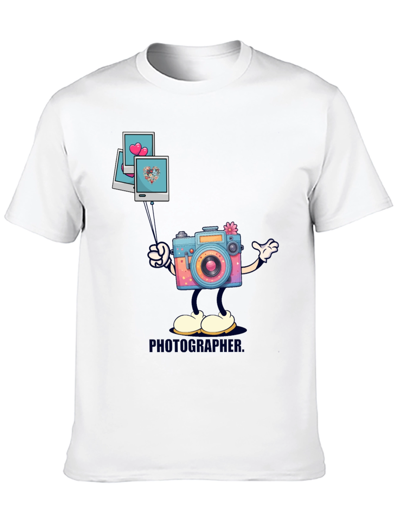 Cartoon Camera Graphic T-Shirt