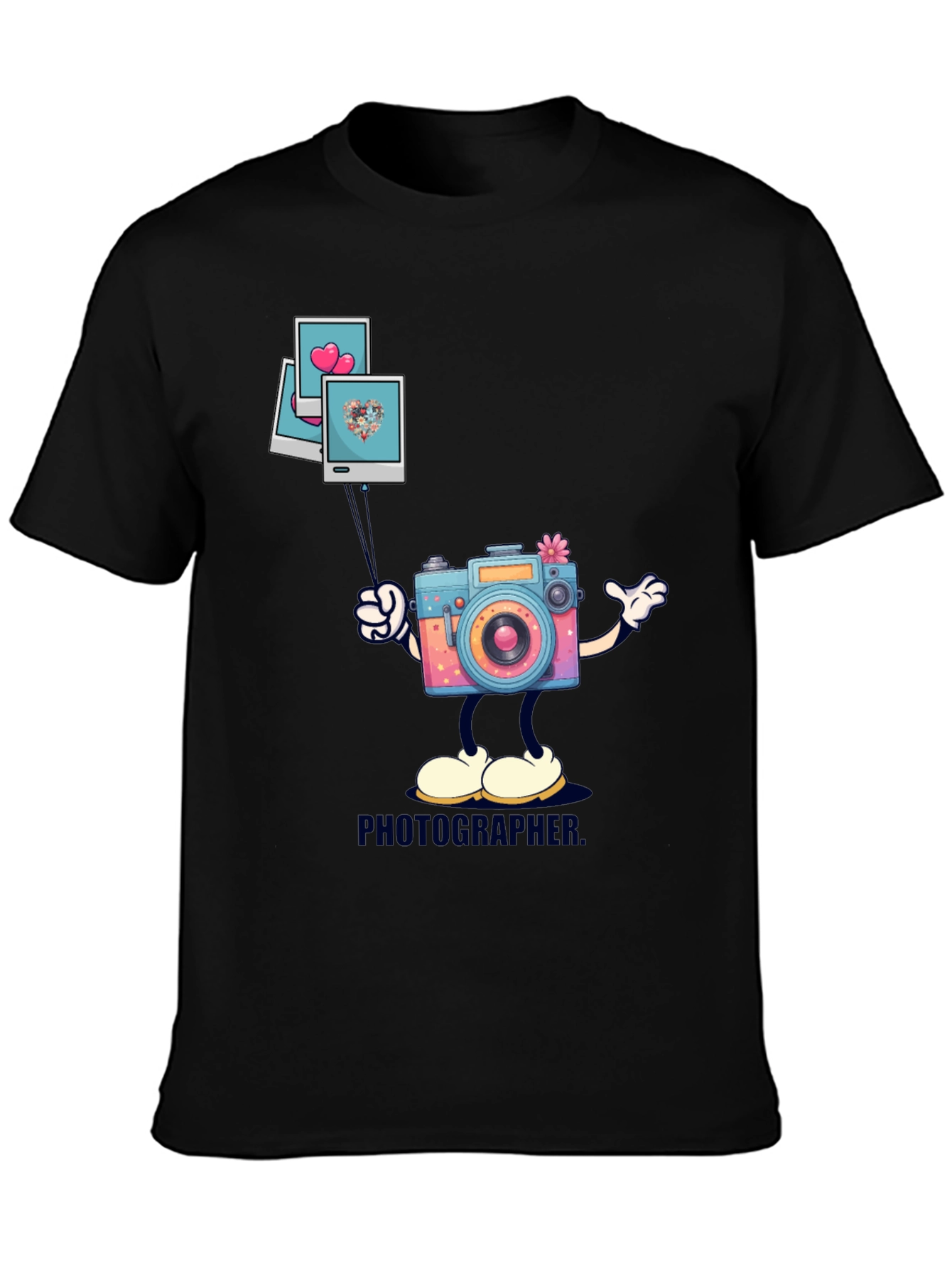 Cartoon Camera Graphic T-Shirt