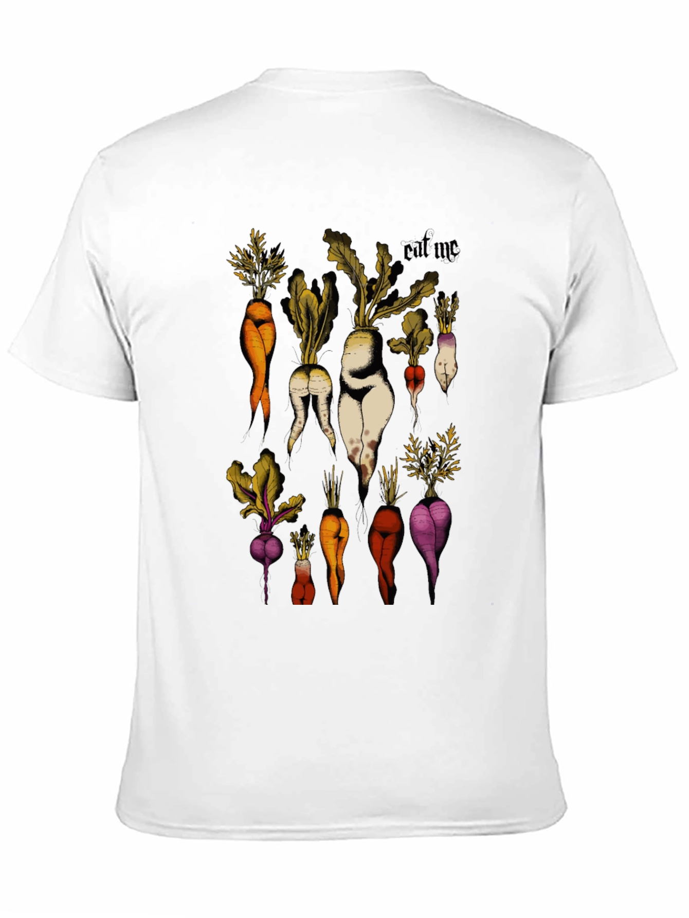 Eat Me Vegetable Graphic Black T-Shirt