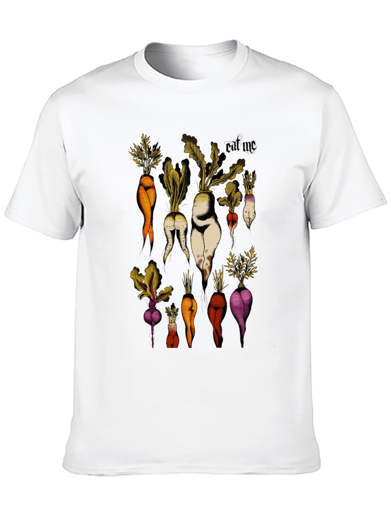 Eat Me Vegetable Graphic Black T-Shirt