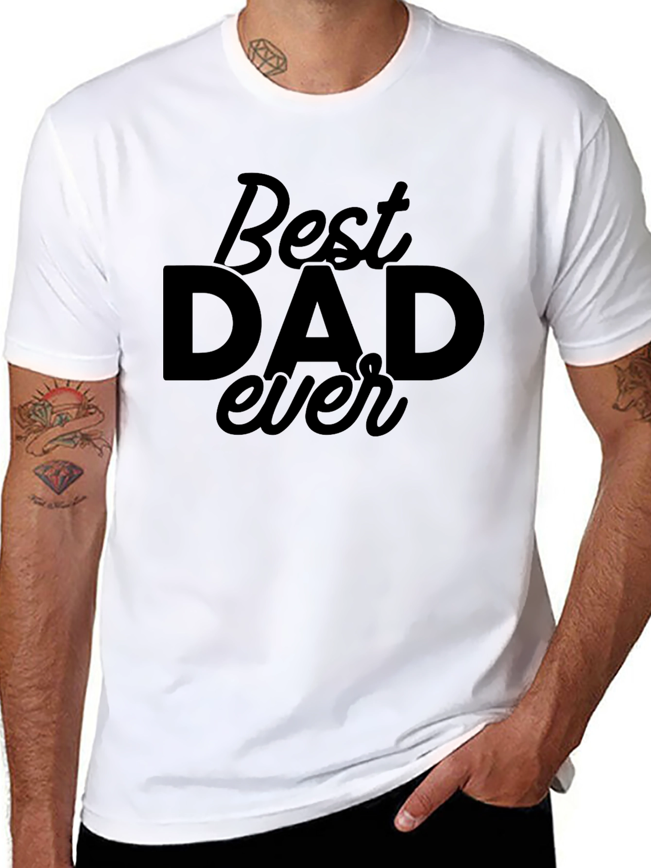 Best Dad Ever Black Graphic T-Shirt