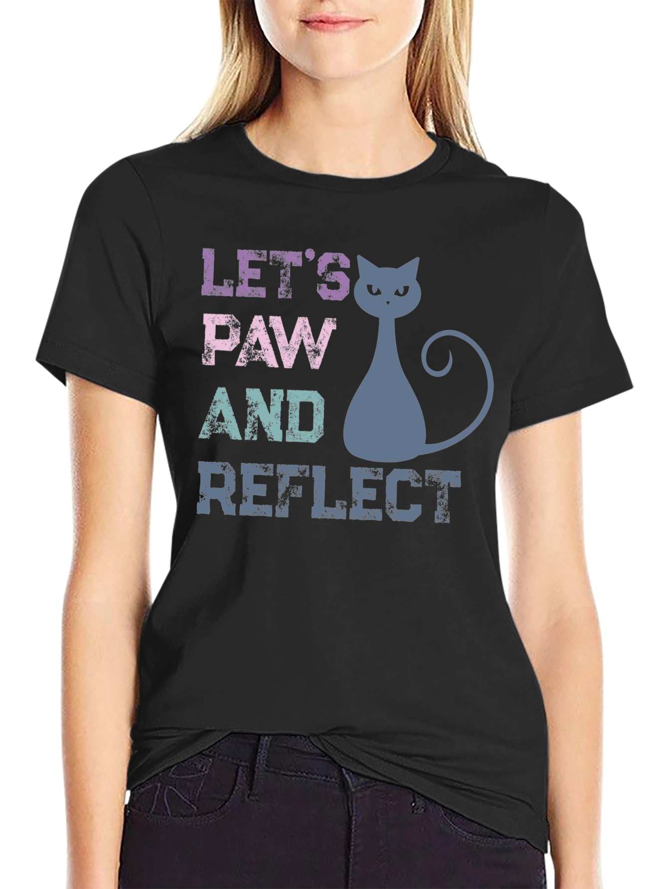 Lets Paw and Reflect Cat T-Shirt