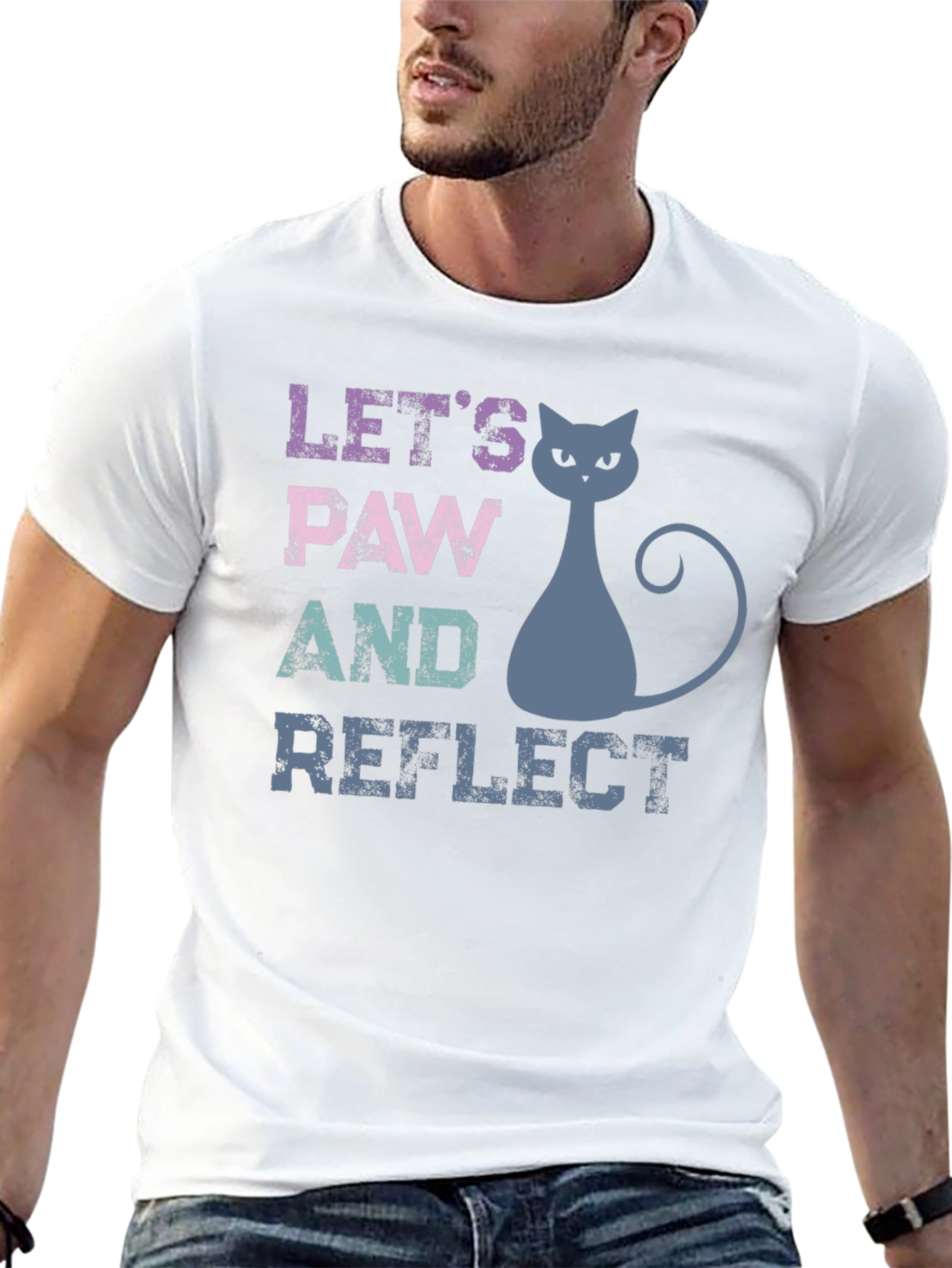 Lets Paw and Reflect Cat T-Shirt