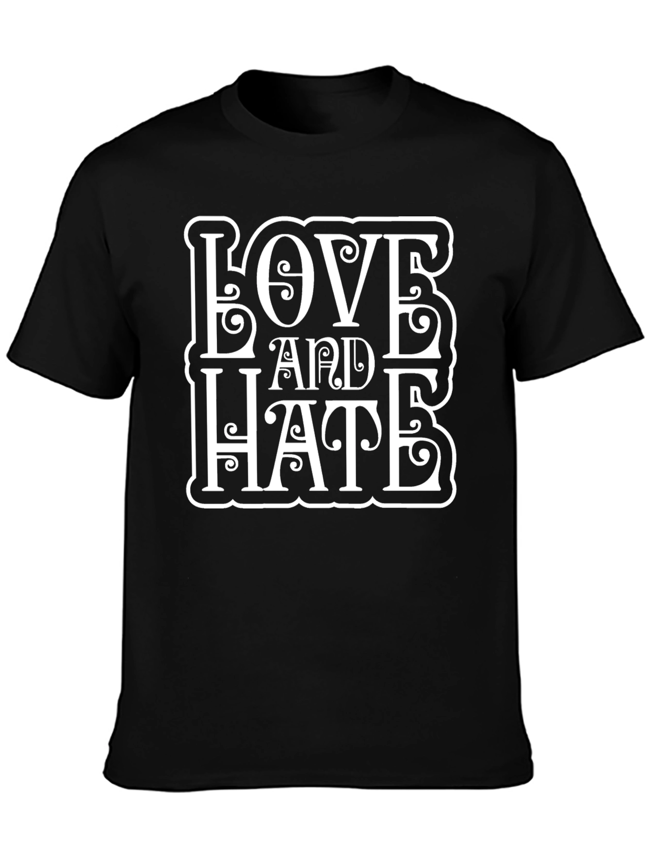 Love and Hate Graphic Tee - Black