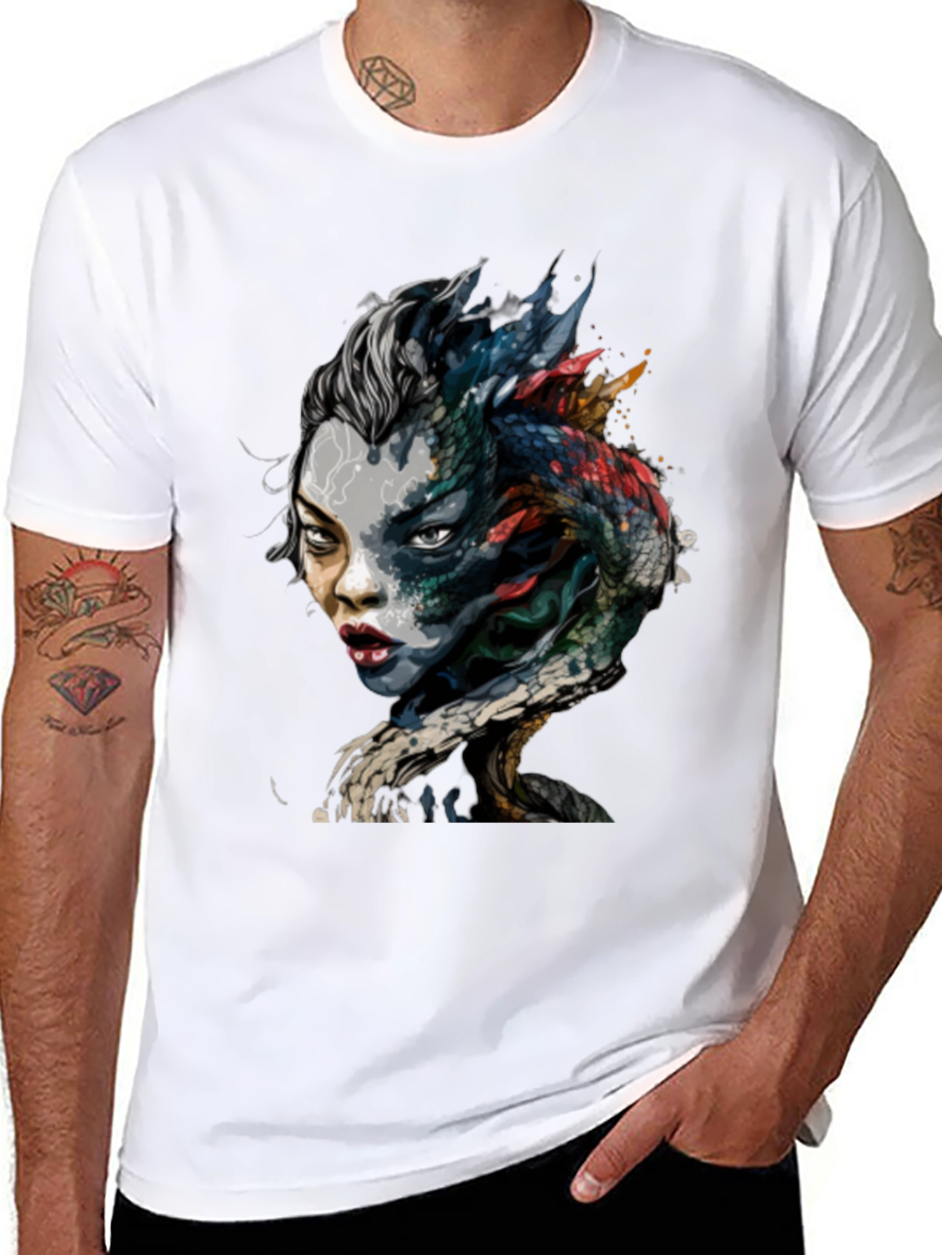 Mystic Dragon Woman Graphic Black Tee