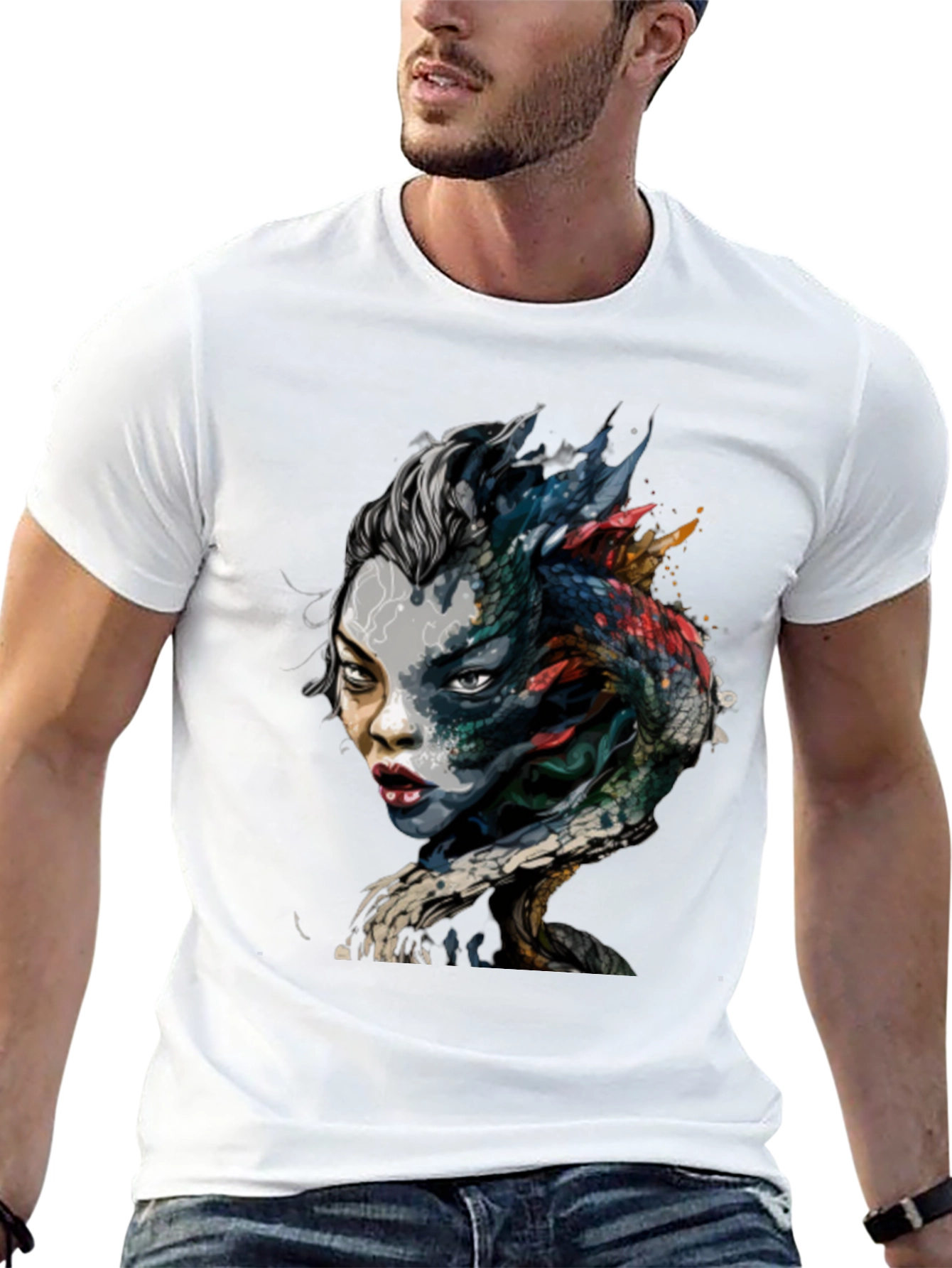 Mystic Dragon Woman Graphic Black Tee
