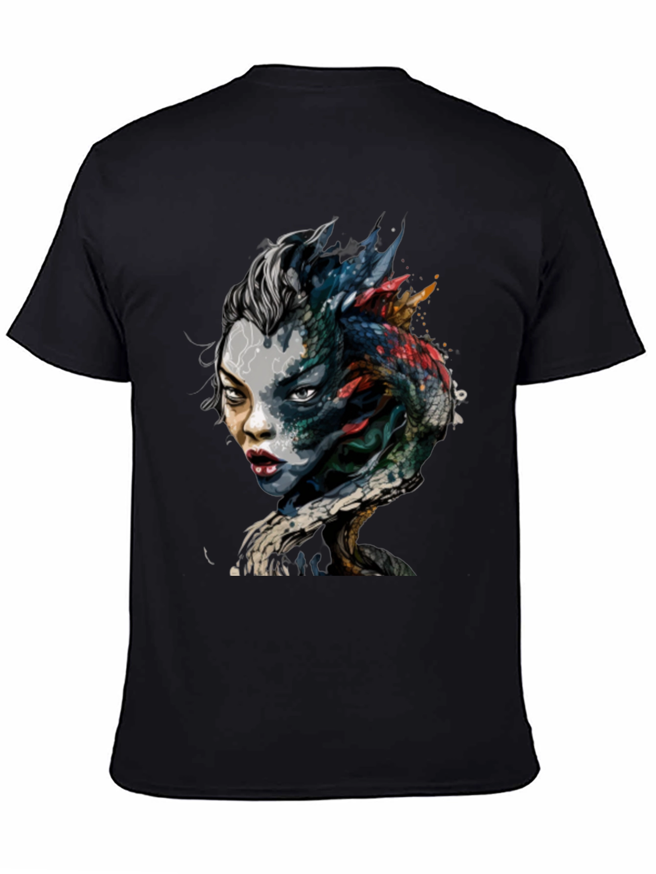 Mystic Dragon Woman Graphic Black Tee