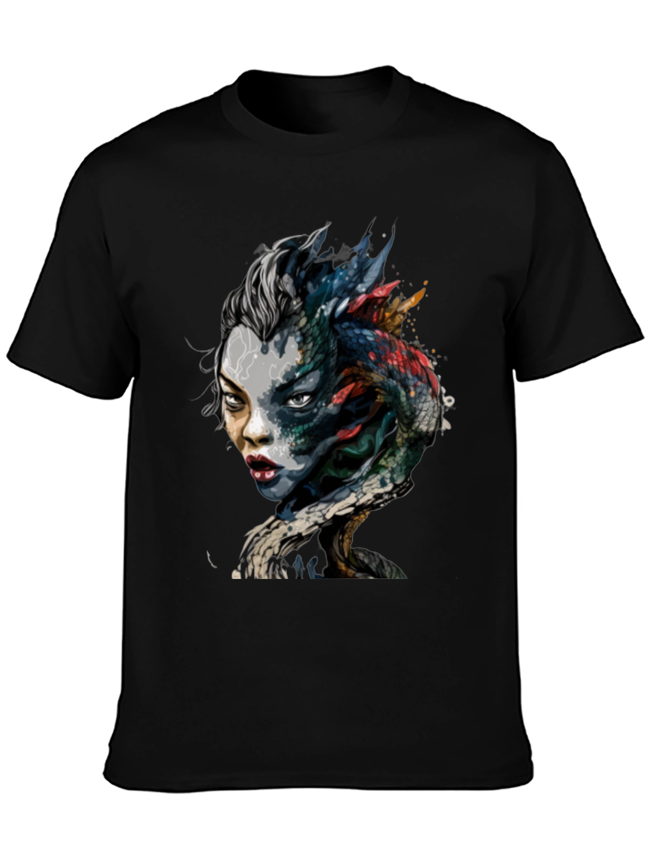Mystic Dragon Woman Graphic Black Tee