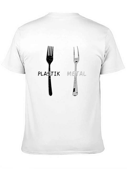 Plastik Metal Forks Graphic Tee - Quirky Design
