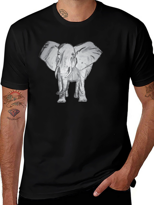 Elephant Graphic Black T-Shirt