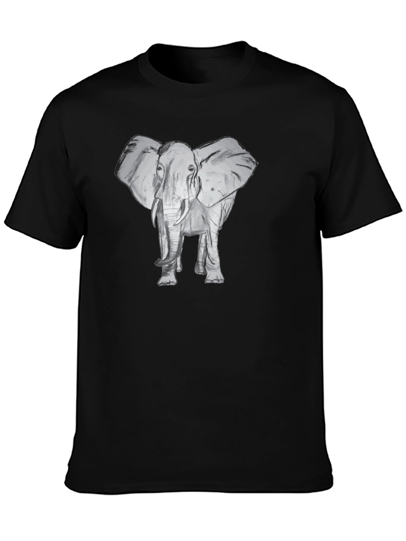 Elephant Graphic Black T-Shirt