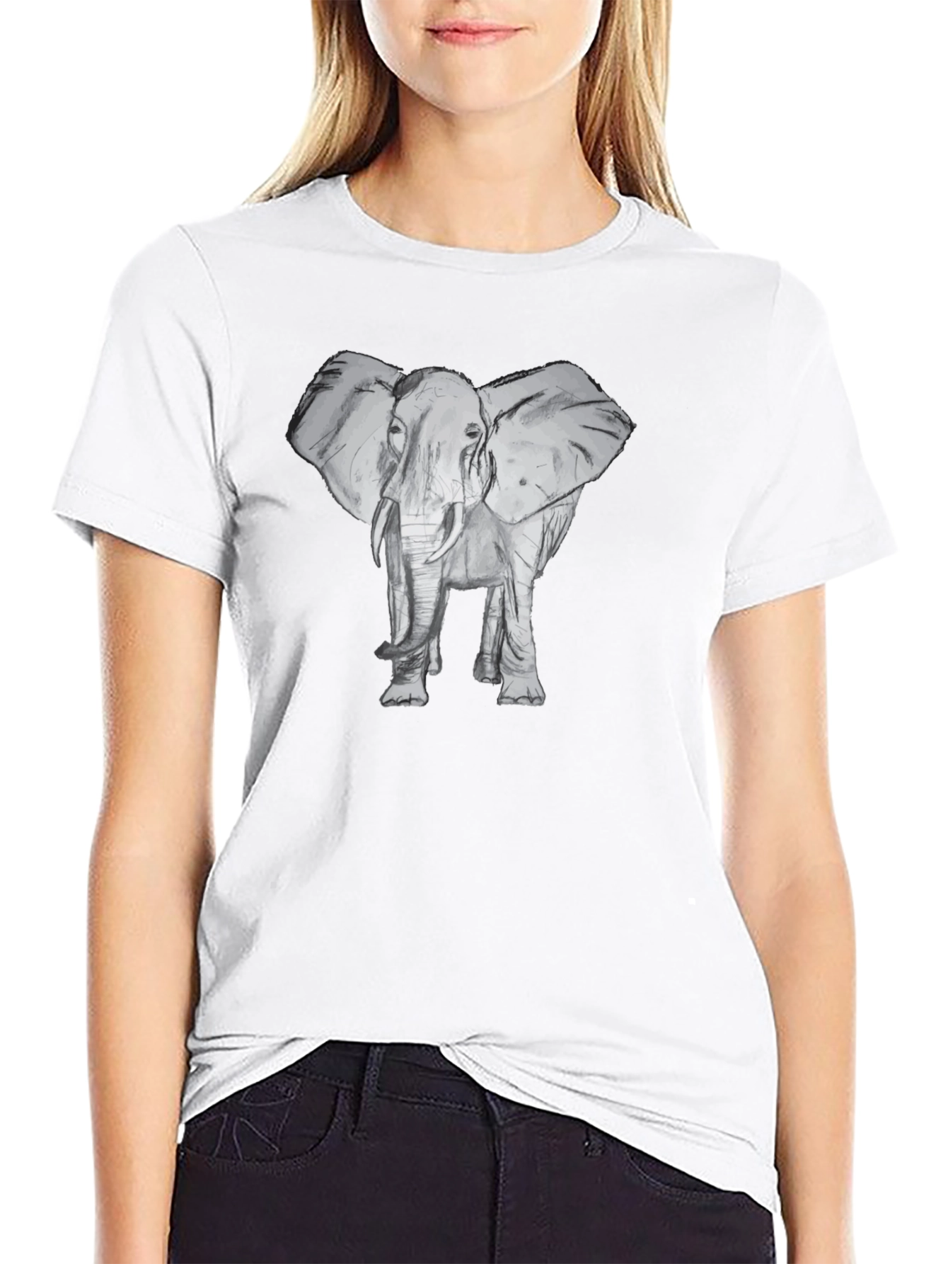 Elephant Graphic Black T-Shirt