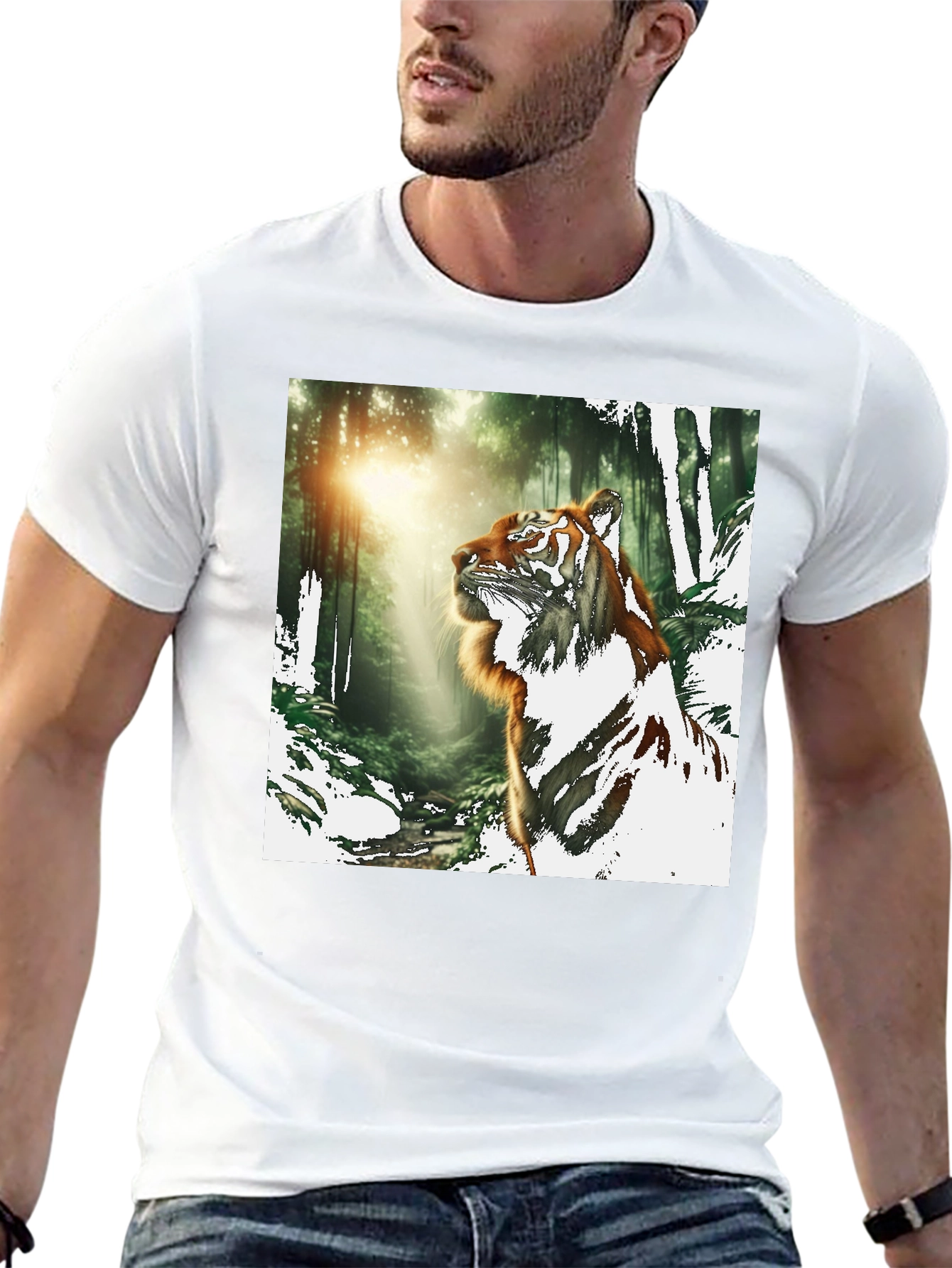 Tiger in Forest Graphic T-Shirt