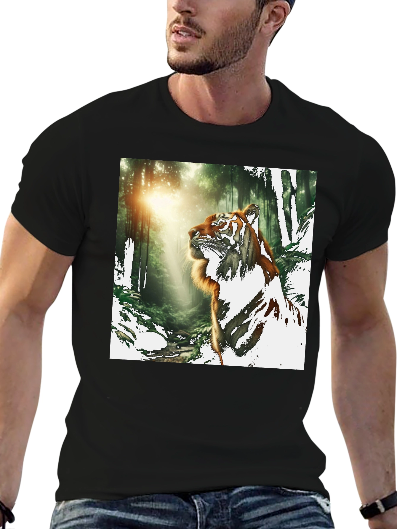 Tiger in Forest Graphic T-Shirt