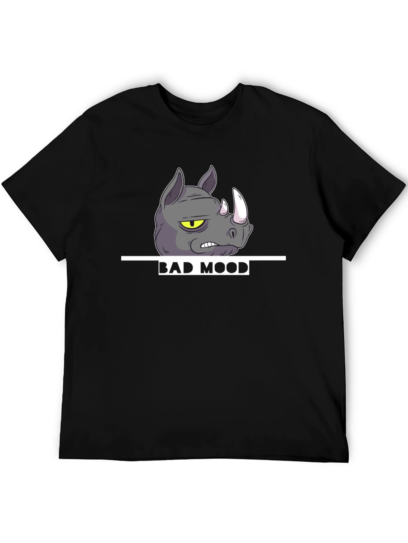 Bad Mood Rhino Graphic Print T-Shirt
