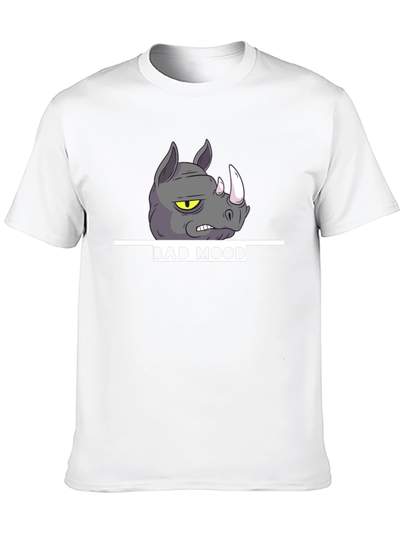 Bad Mood Rhino Graphic Print T-Shirt