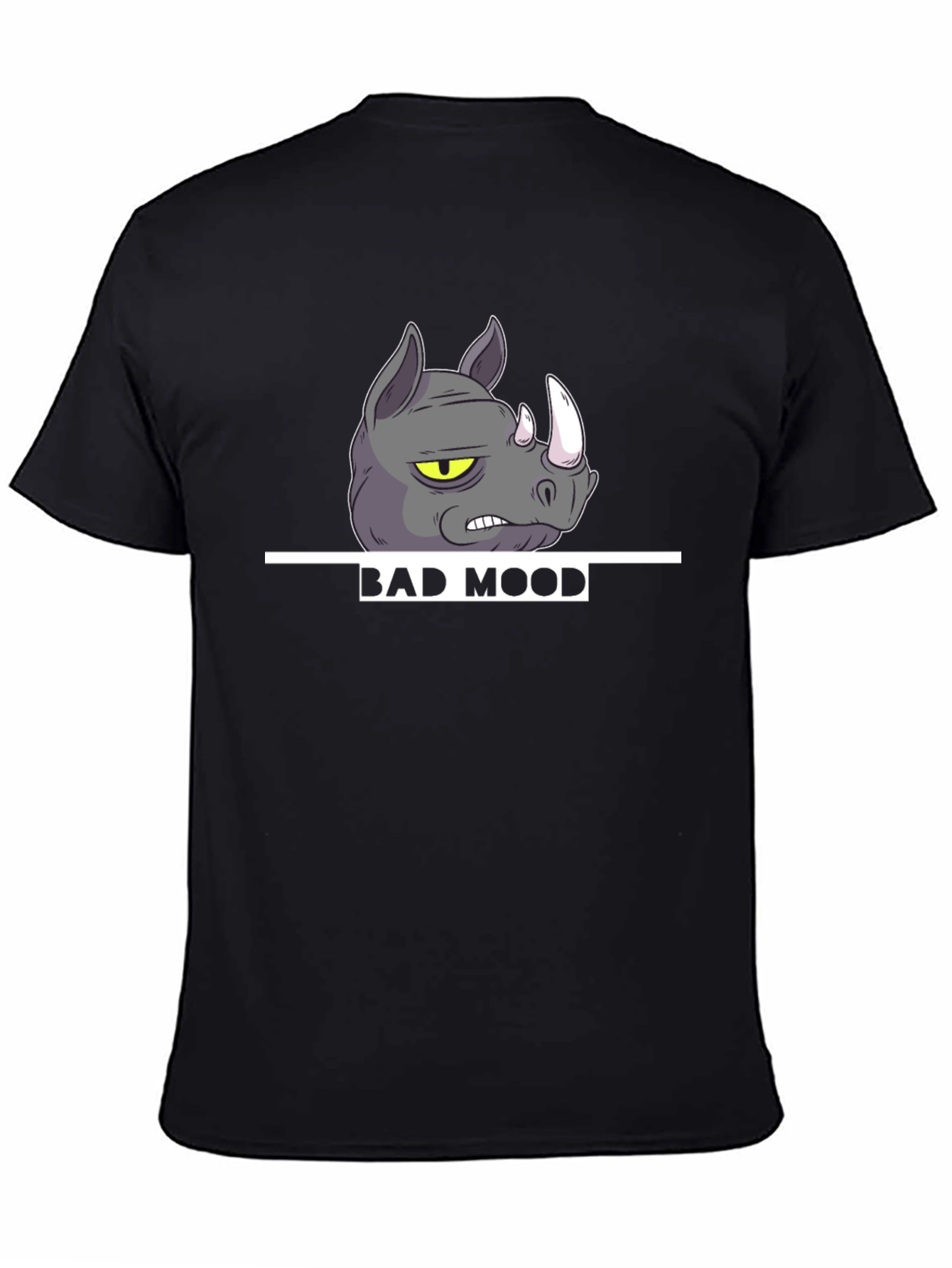 Bad Mood Rhino Graphic Print T-Shirt