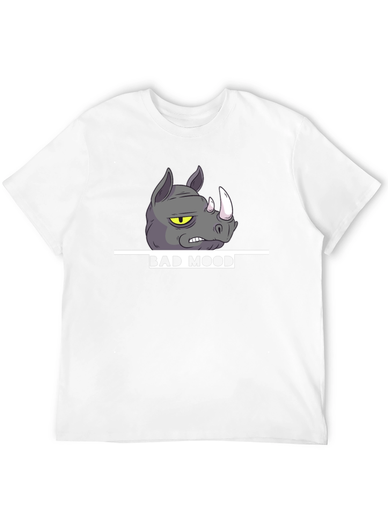 Bad Mood Rhino Graphic Print T-Shirt