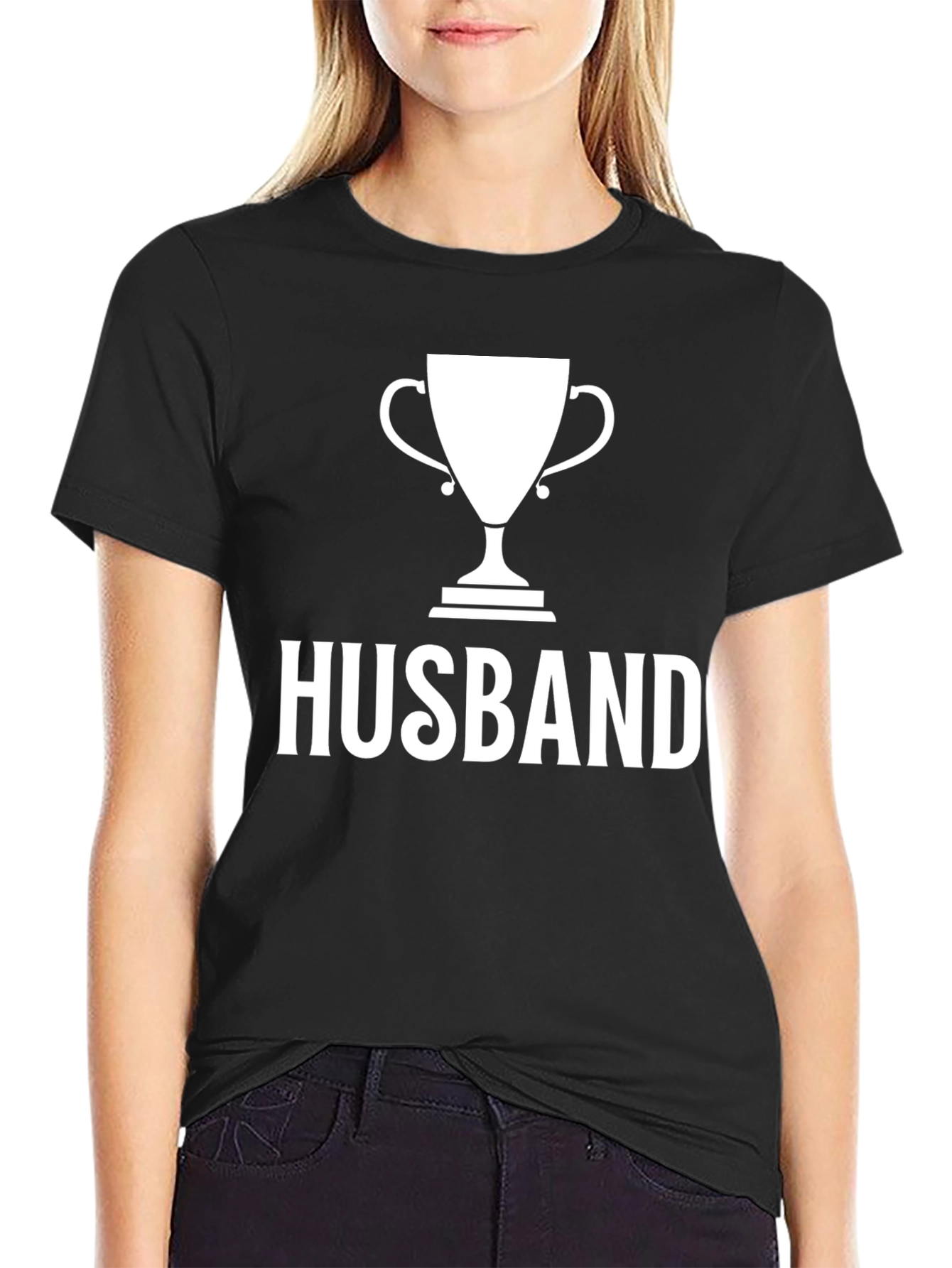 Husband Trophy Graphic T-Shirt - Black