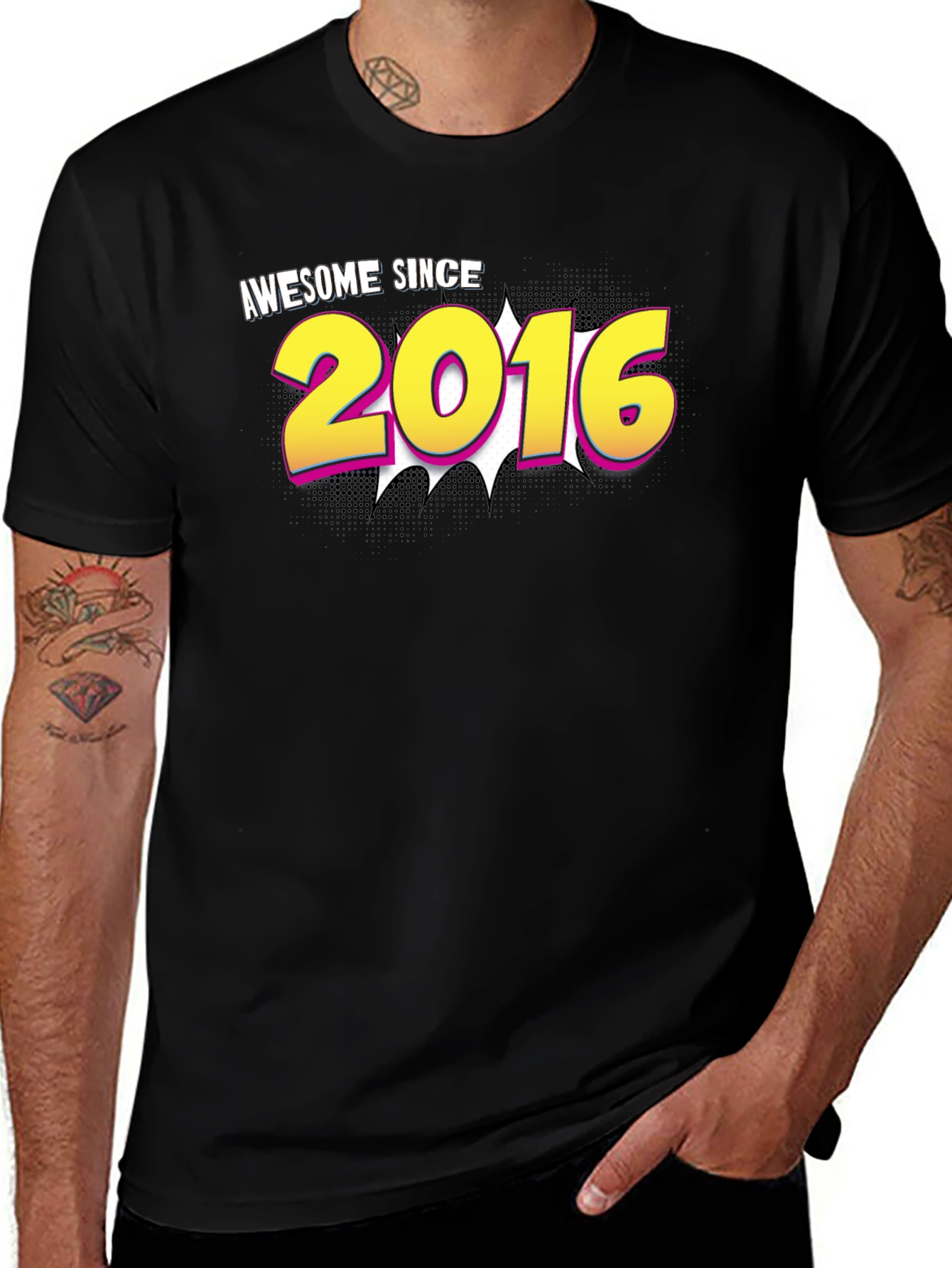 Awesome Since 2016 Black T-Shirt