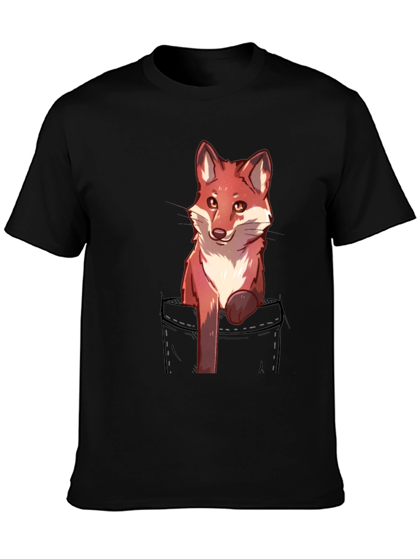 Fox in Pocket Graphic T-Shirt