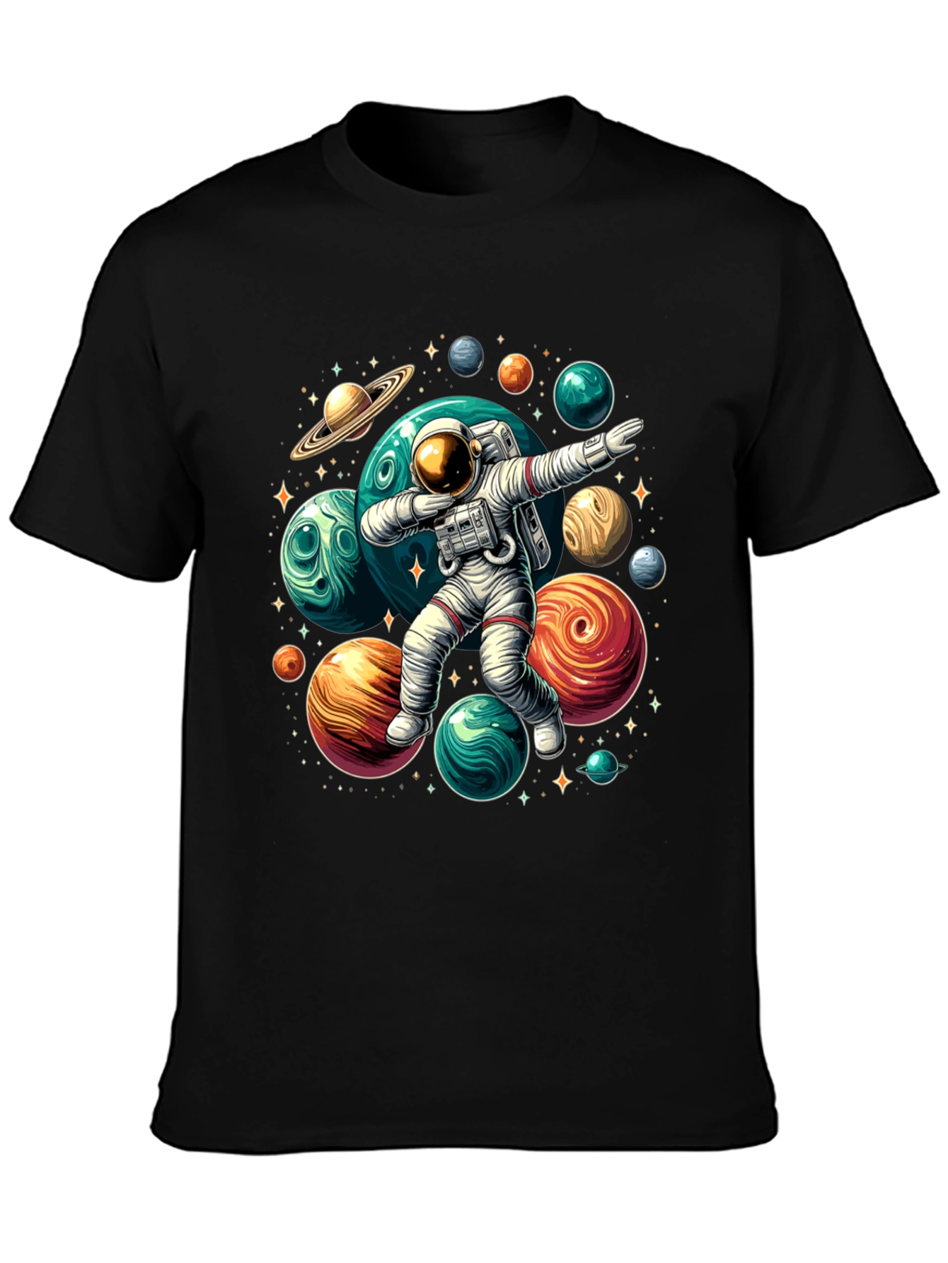 Dabbing Astronaut Planets T-Shirt - Galaxy Space Tee