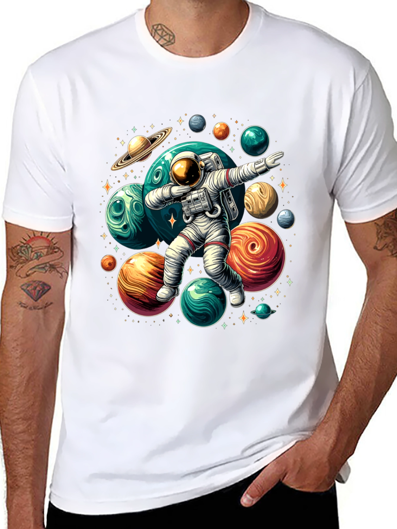 Dabbing Astronaut Planets T-Shirt - Galaxy Space Tee
