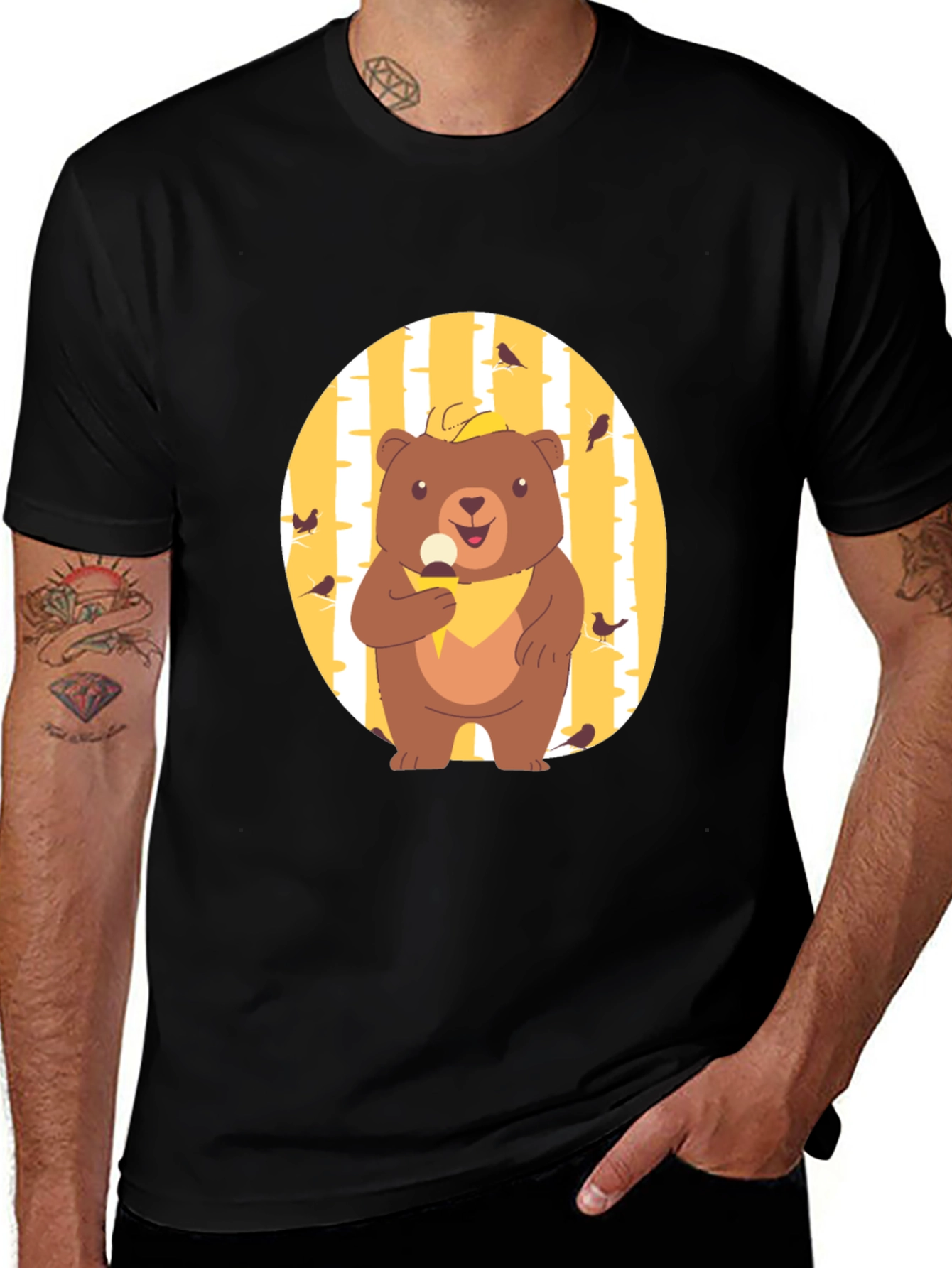 Bear Eating Ice Cream Graphic Tee