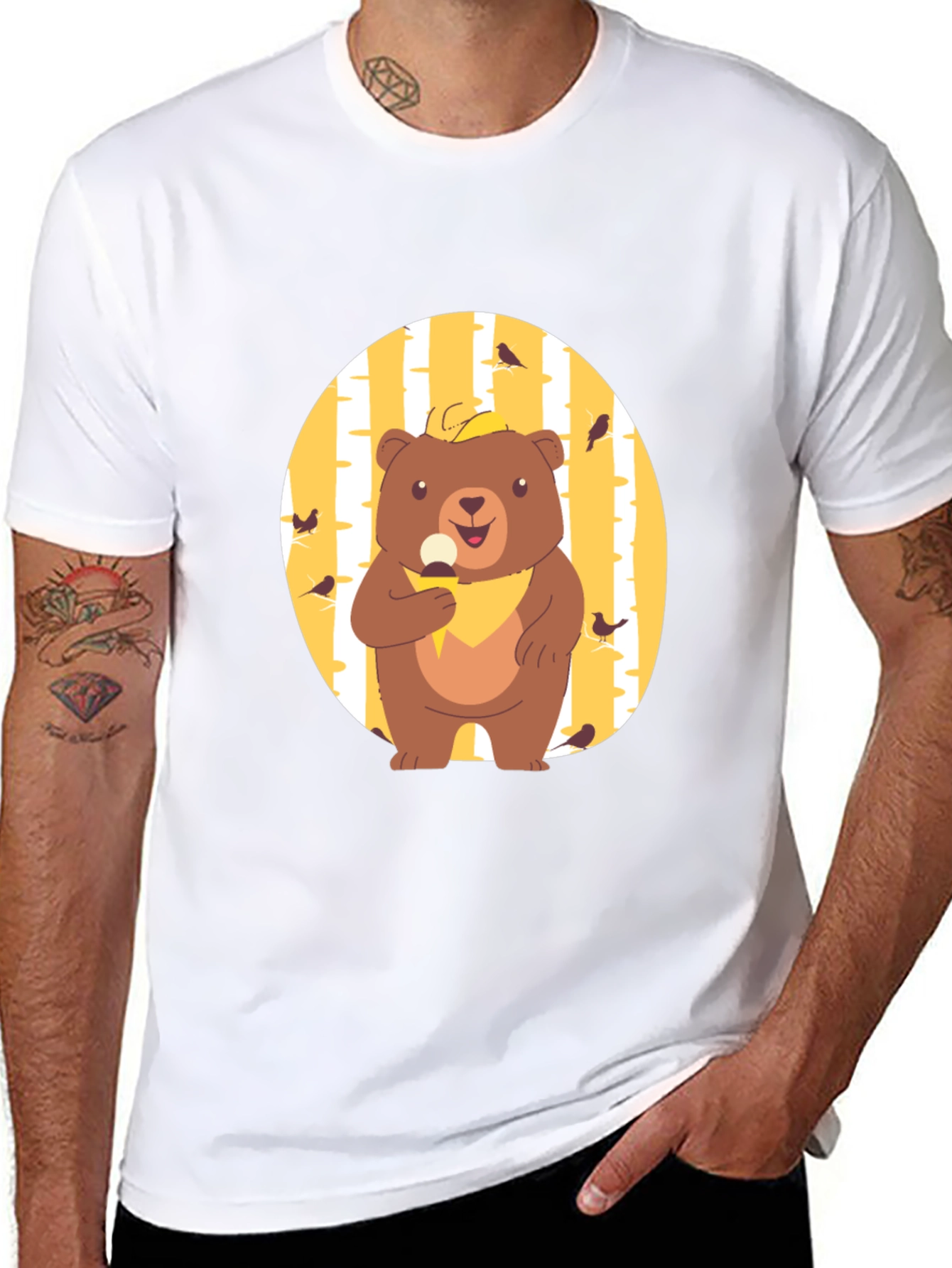 Bear Eating Ice Cream Graphic Tee