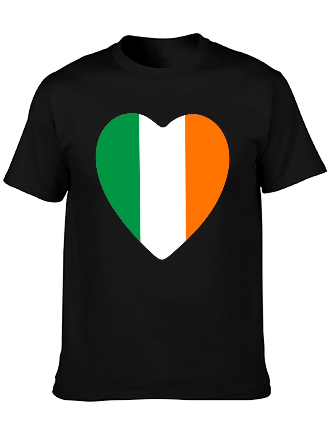Irish Flag Heart T-Shirt - Black Tee
