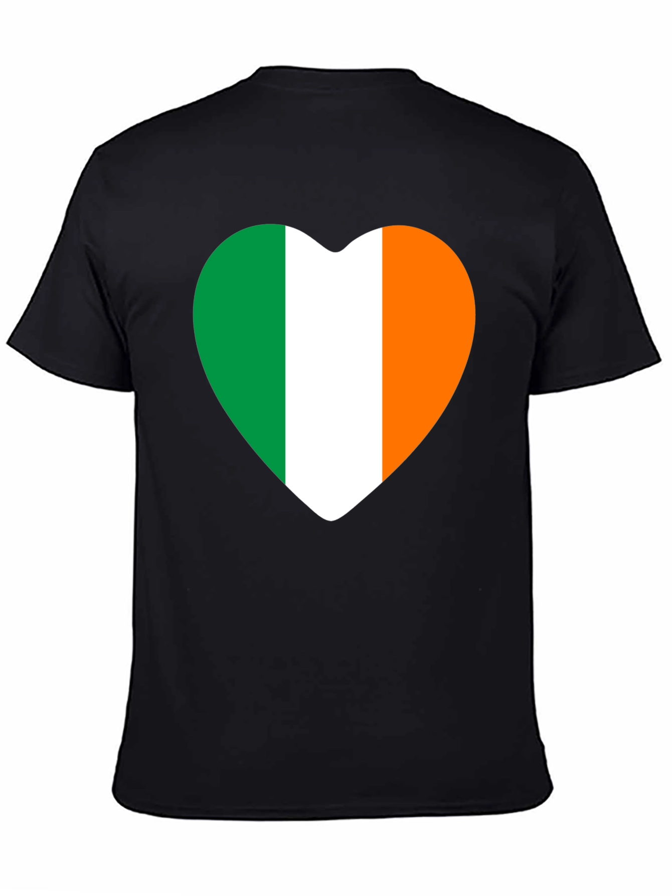 Irish Flag Heart T-Shirt - Black Tee