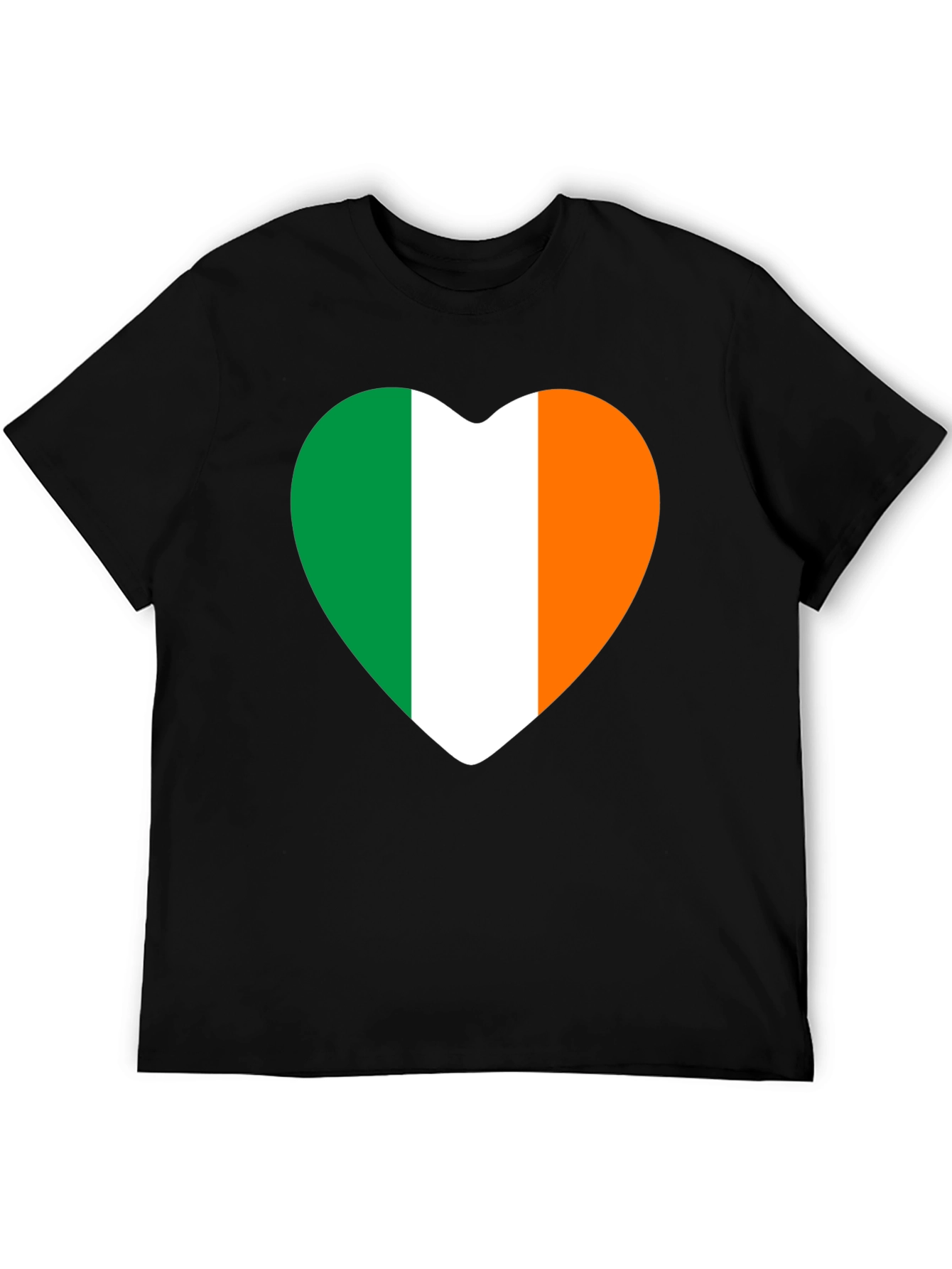 Irish Flag Heart T-Shirt - Black Tee