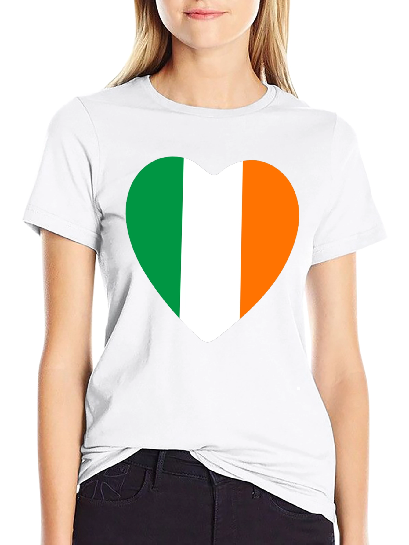 Irish Flag Heart T-Shirt - Black Tee